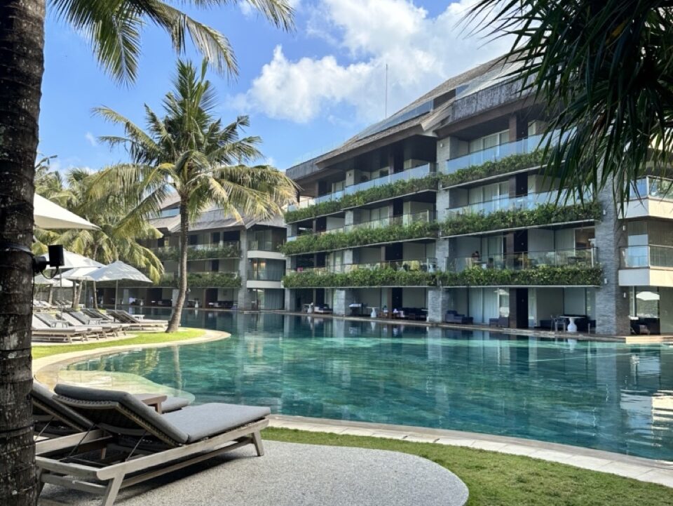 The residences and ultra-wide lagoon pool at COMO Uma Canggu.